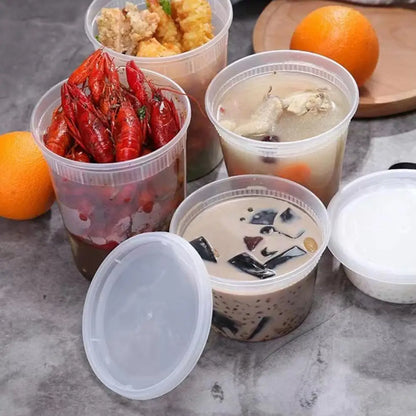 20Pcs Food Storage Box with Lid Clear Food Grade BPA-Free Freezer Microwave Safe Meal Prep Deli Takeaway Food Packing Container