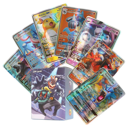 60/100Pcs Pokemon Cards Scarlet Violet EX Vstar Holographic English Letter Pokemon Rainbow Arceus Shiny trading card Kids Gift