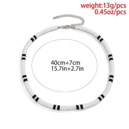 Polymer Clay White/Black Short Choker Necklace for Men/Women Punk New Necklace Fashion Jewelry for Neck Collar Trendy Girl Gift