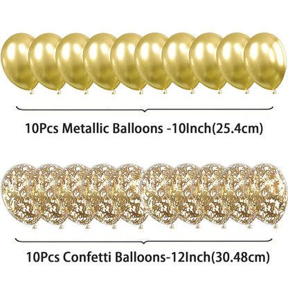 20pcs Metallic Confetti Balloons Party Latex Balloons for Birthday Weddings Anniversary Valentine's Day Party Decorations