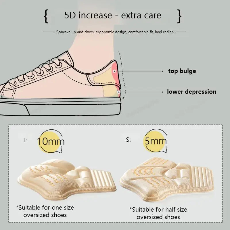 Heel Stickers Heel Protectors Sneaker Shrinking Size Insoles Anti-wear Feet Shoe Pads Adjust Size High Heel Cushion Inserts