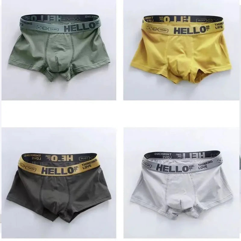 5pcs Men's Underwear, Breathable Comfy Quick Drying Stretchy Boxer Trunks, Sexy Underpants, Men's Trendy Boxer Panties