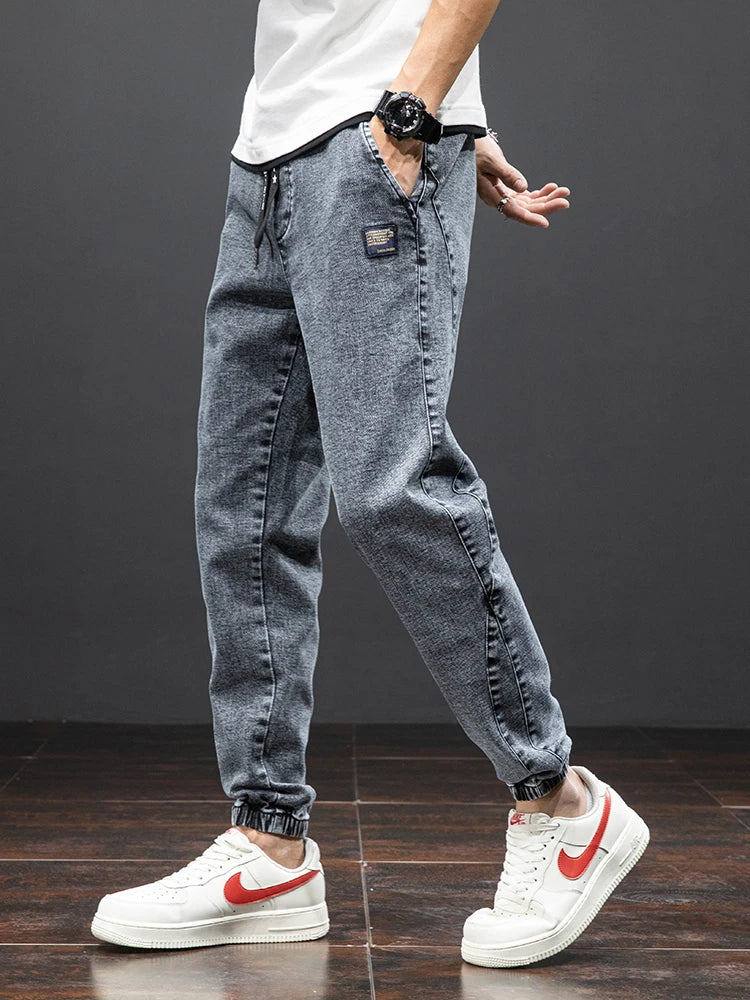 Spring Summer Black Blue Cargo Jeans Men Streetwear Denim Jogger Pants Men Baggy Harem Jean Trousers Plus Size 6XL 7XL 8XL