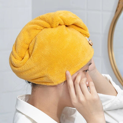 Microfiber Hair Towel,Premium Anti Frizz Hair Drying Wrap for Women & Men  Dry Hair Hat,Super Absorbent,Wrapped Bath Cap