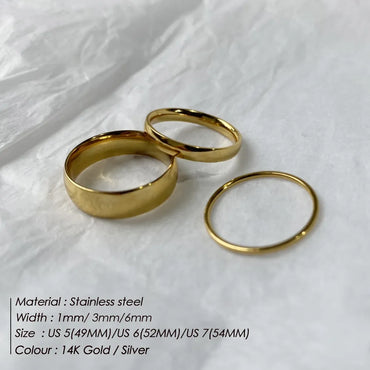 e-Manco Classic Style Rings for Stacking Stainless Steel Rings For Woman For Gift Jewelry Size 5 6 7 Jewelry Accessories