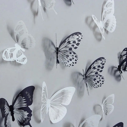 New 18pcs/lot Crystal Butterflies 3d Wall Sticker Beautiful Butterfly Living Room for Kids Room Wall Decals Home Decoration