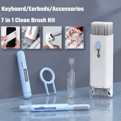 7 in 1 Cleaning Kit Computer Keyboard Cleaner Brush Earphones Cleaning Pen For AirPods iPhone Cleaning Tools Keycap Puller Set