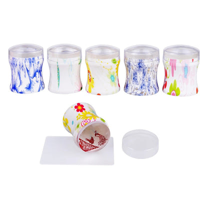 Transparent Nail Stamper With Scraper Jelly Silicone Stamp For French Nails Manicuring Kits Nail Art Stamping Tool Set