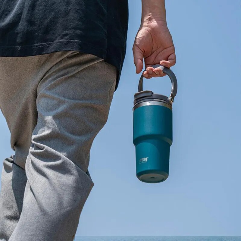 Tasse à café Thermos en acier inoxydable, Double couche isolante, tasse de voyage froide et chaude, flacon sous vide, bouteille d'eau pour voiture