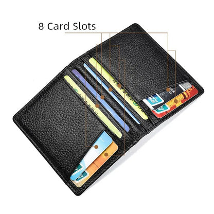 Super Slim Soft Wallet 100% Genuine Leather Mini Credit Card Holder Wallets Purse Thin Small Card Holders Men Wallet