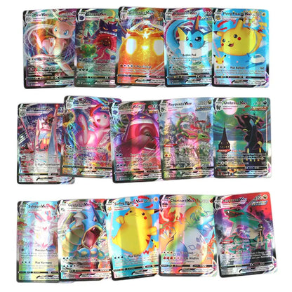 60/100Pcs Pokemon Cards Scarlet Violet EX Vstar Holographic English Letter Pokemon Rainbow Arceus Shiny trading card Kids Gift