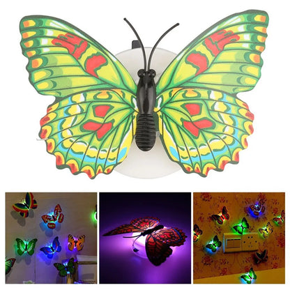 Butterfly Night Lights Pasteable 3D Butterfly Wall Stickers Lamps 1/5PCS Home Decoration DIY Living Room Wall Sticker Lighting