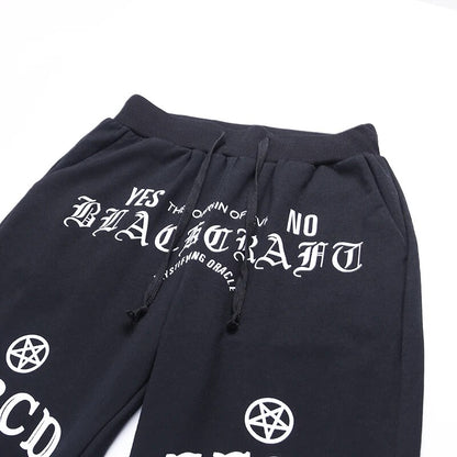 Punk Grunge Gothic pant Harajuku Pentagram pant  Long Sleeve Autumn Hollow Out Patchwork trouser  Vintage