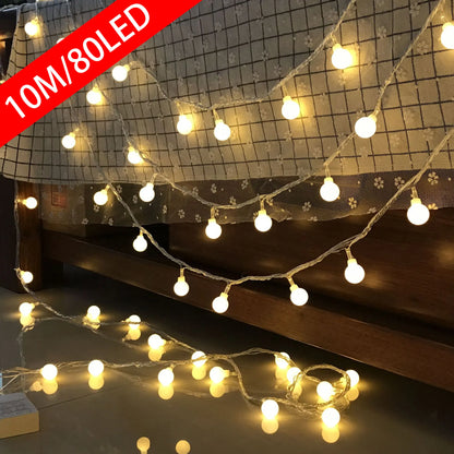 10M USB/Battery Power Ball LED String Lights Garland Lights Waterproof Outdoor Lamp Wedding Garden Fairy Lights Christmas Decor