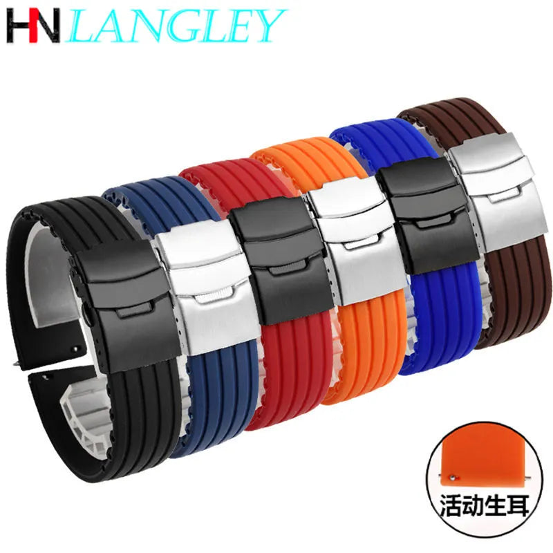 Bracelets de montre en Silicone à dégagement rapide, 20mm 22mm, pour Samsung Active 43mm 47mm pour bracelet de montre fossile 18mm 24mm, bandes de Sport en caoutchouc