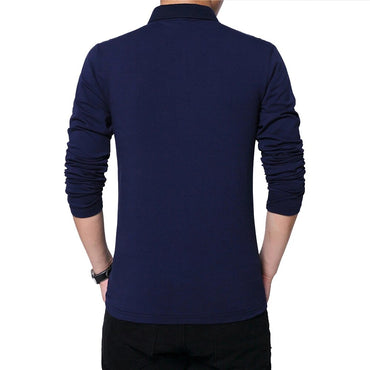 BROWON Autumn Brand T Shirt Men Long Sleeve Zipper Collar Print Casual Tshirt Cotton Slim Fit T-shirt Plus Size Men Clothing