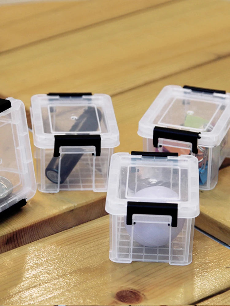 1PC Mini Storage Box Transparent Plastic Storage Box Sundries Storage Box Trivia Parts Tool Storage Box Household Goods