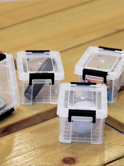 1PC Mini Storage Box Transparent Plastic Storage Box Sundries Storage Box Trivia Parts Tool Storage Box Household Goods