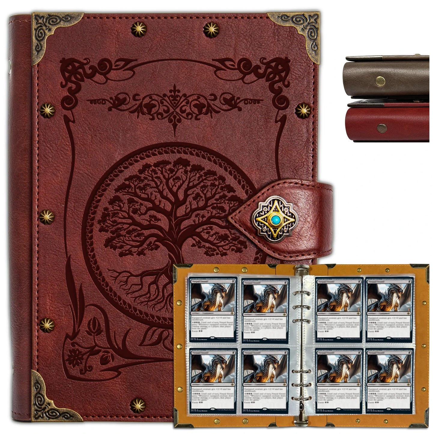 4 Pocket Card Binder for Pokemon - Stunning Dragon Elemental Design for 240 Cards. Great Sleeve Album/TCG Holder/Trading Gift