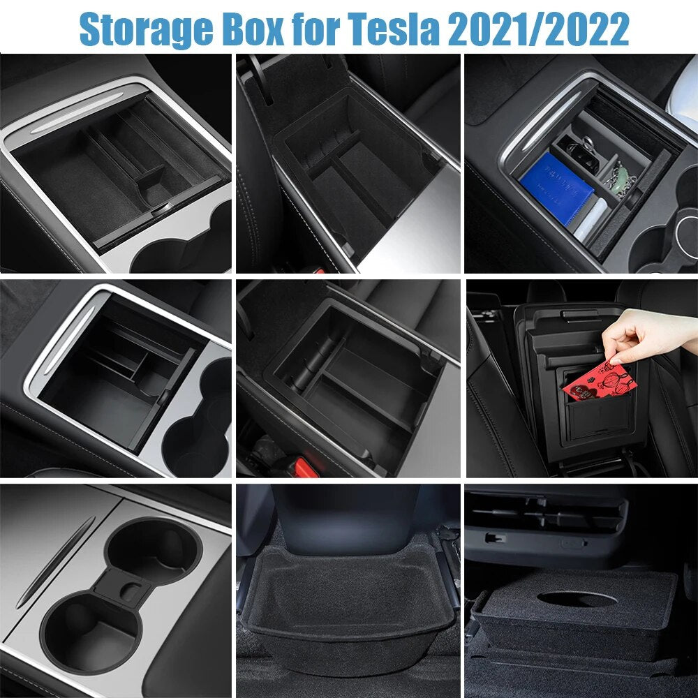 Boîte de rangement pour Tesla modèle 3 2022 modèle Y 2023, accoudoir central caché, porte-gobelet, organisateur intérieur, accessoires de voiture