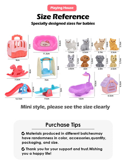 Cute Dog Pet Basket Family Toys Dog Doll Set Dog Cage Toys Scene Playing Toys Christmas Decoration and Thanksgiving Gifts