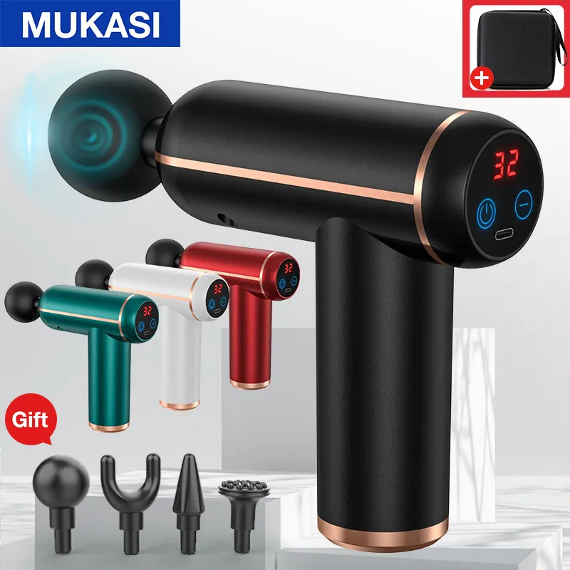 Massage Gun Portable Percussion Pistol Massager For Body Neck Deep Tissue Muscle Relaxation Gout Pain Relief Fitness