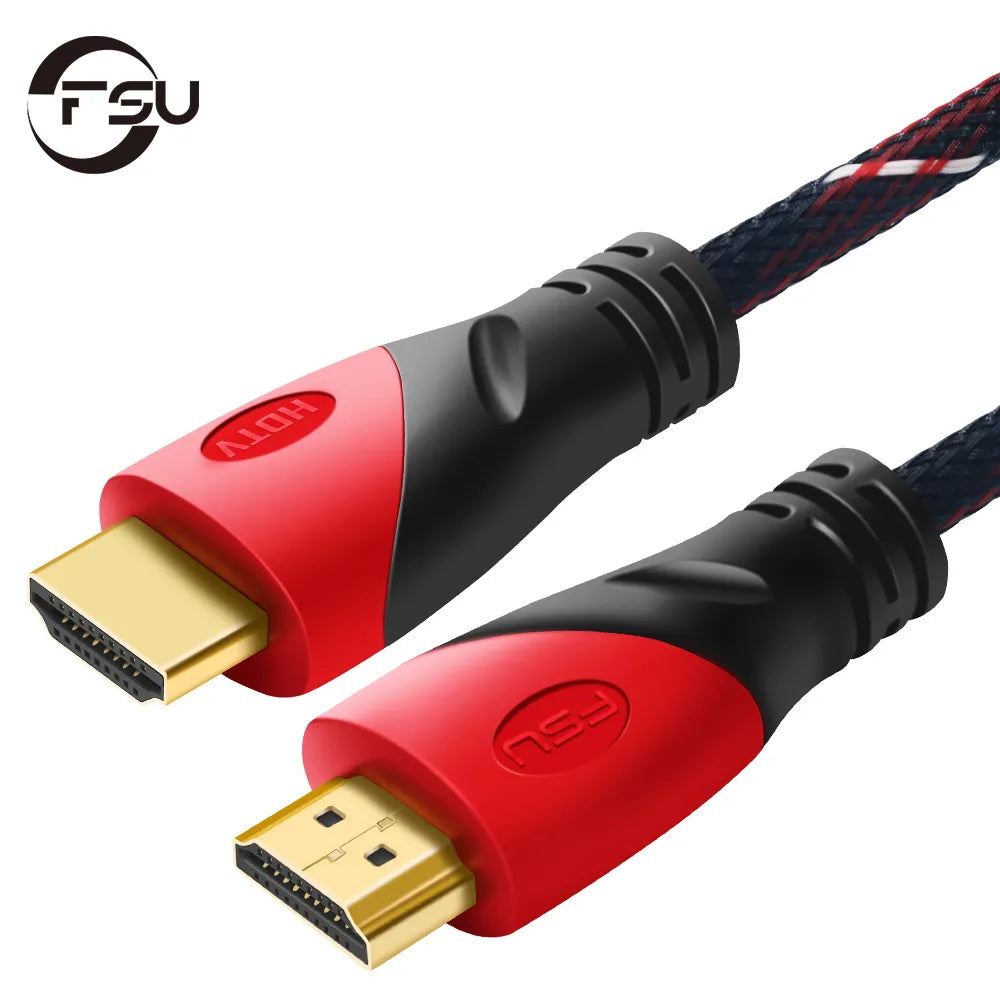 FSU HDMI-compatible Cable Gold Plated Connection Mesh Cable 1080P HDMI-compatible vidio Digital Cable for TV Computer 1m,3m,5m