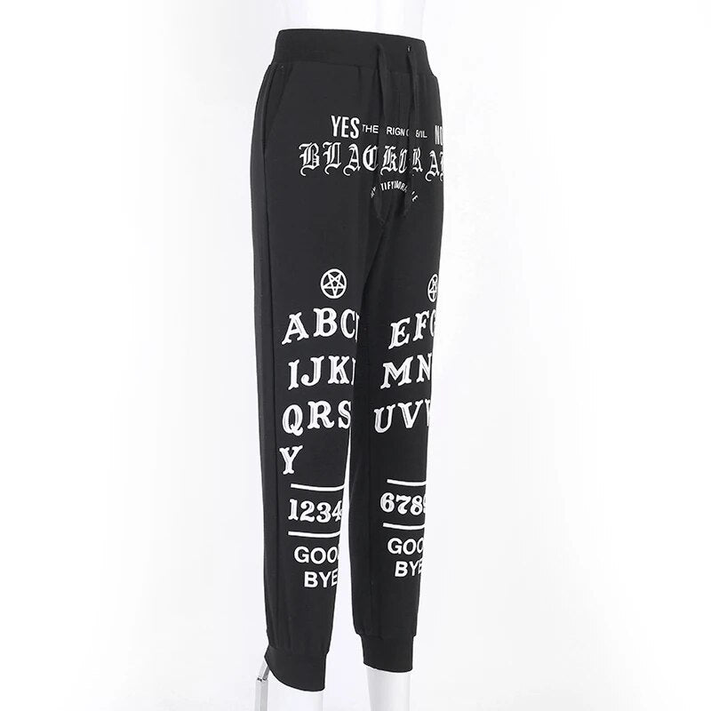 Punk Grunge Gothic pant Harajuku Pentagram pant  Long Sleeve Autumn Hollow Out Patchwork trouser  Vintage