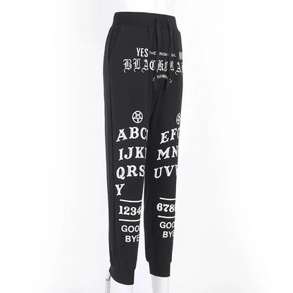 Punk Grunge Gothic pant Harajuku Pentagram pant  Long Sleeve Autumn Hollow Out Patchwork trouser  Vintage