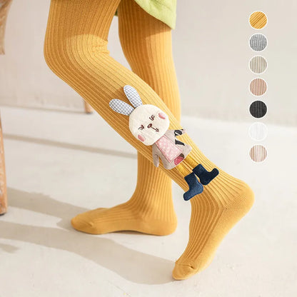 Baby Girl Tights Cartoon Stockings 3D Rabbit Cute Girls Pantyhose Cotton Autumn Winter Trousers Knitted Socks Pants 0-4 Years