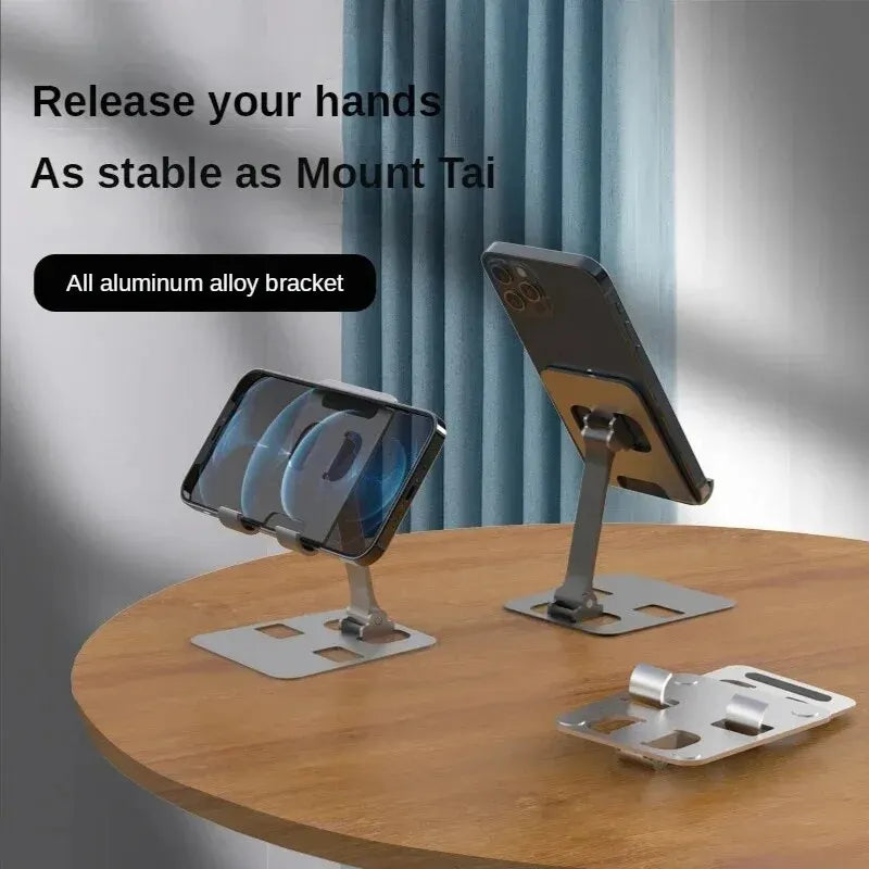 Universal Aluminum Alloy Portable Tablet Holder For iPad Adjustable Flexible Folding Lazy Desktop Live Mobile Phone Stand Mount