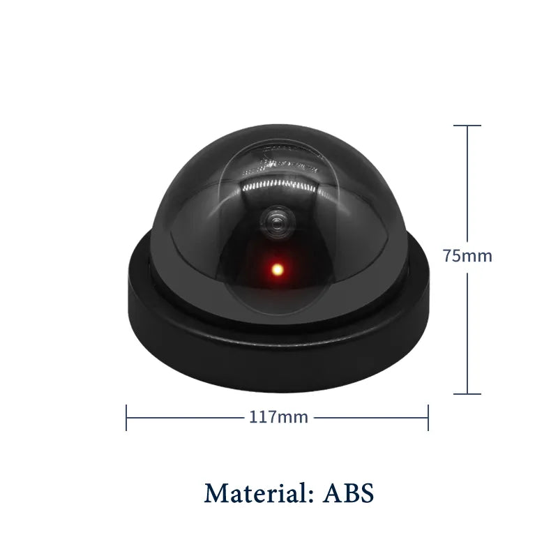 Caméra factice de vidéosurveillance dôme en plastique noir créatif, fausse caméra Led clignotante, alimentation Via batterie AA, système de sécurité de Surveillance