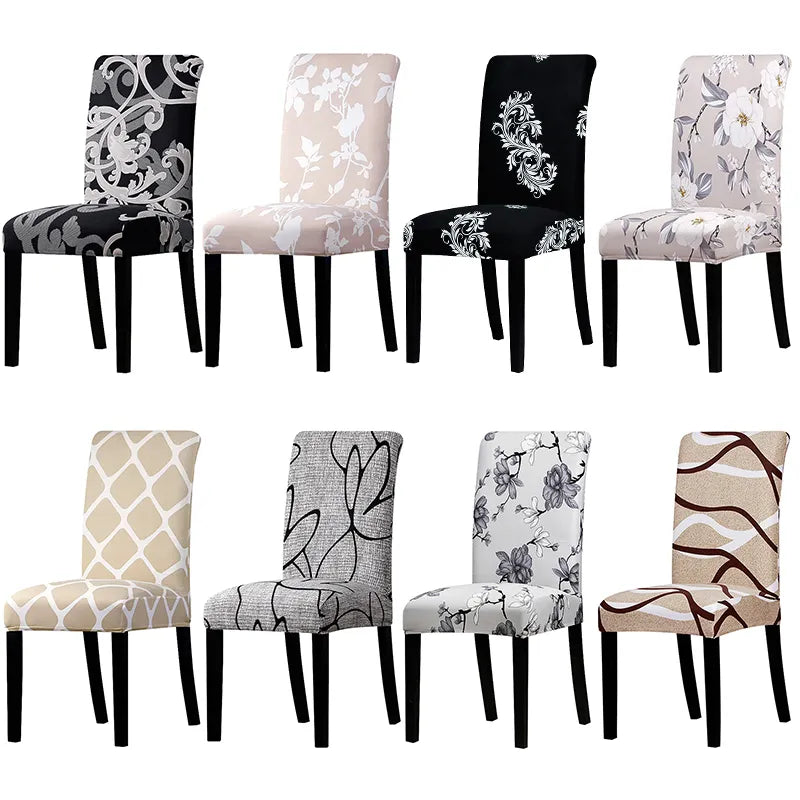 Printed Stretch Chair Cover Big Elastic Seat Chair Covers Office Chair Slipcovers Restaurant Banquet Hotel Home Decoration