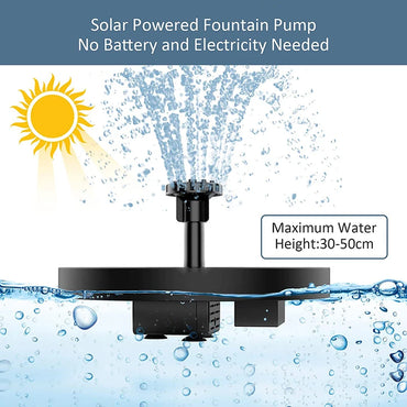 Mini solvatten fontän Pool damm Vattenfall fontän Trädgårdsdekoration utomhus fågelbad Soldriven fontän flytande vatten