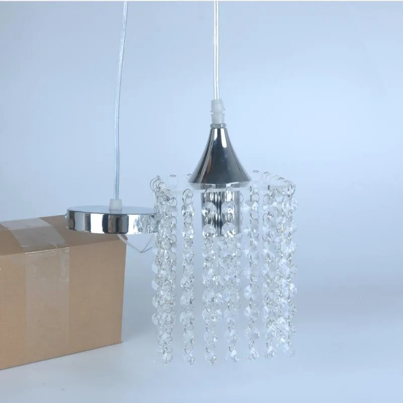 Modern simple iron crystal chandelier led lamp high quality LED lighting crystal chandeliers led E27 lustre pendant/droplight