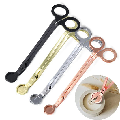 18cm Candle Wick Trimmer Stainless Steel Candle Scissors Trim Wick Cutter Snuffer Round Head Candle Core Shears Handmade Tools