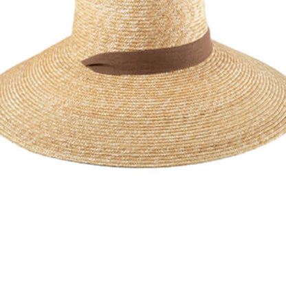 Chapeaux de plage à Large bord avec cravate pour femmes, grands chapeaux de Protection UV, chapeaux de soleil d'été en paille de blé à grand bord, vente en gros