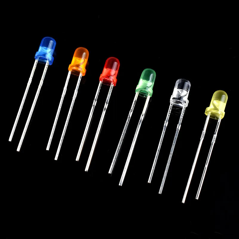 3mm 5mm LED Diode Assorted Kit, White Green Red Blue Yellow Orange F3 F5 Light Emitting DIY led lights Diodes electronic kit