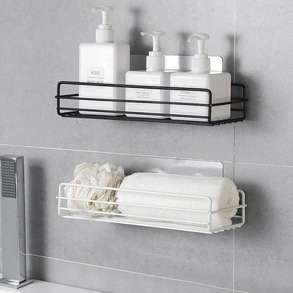 Étagère de salle de bain en fer forgé de style japonais, support mural de rangement de gel douche, toilettes, support de toilette sans poinçon