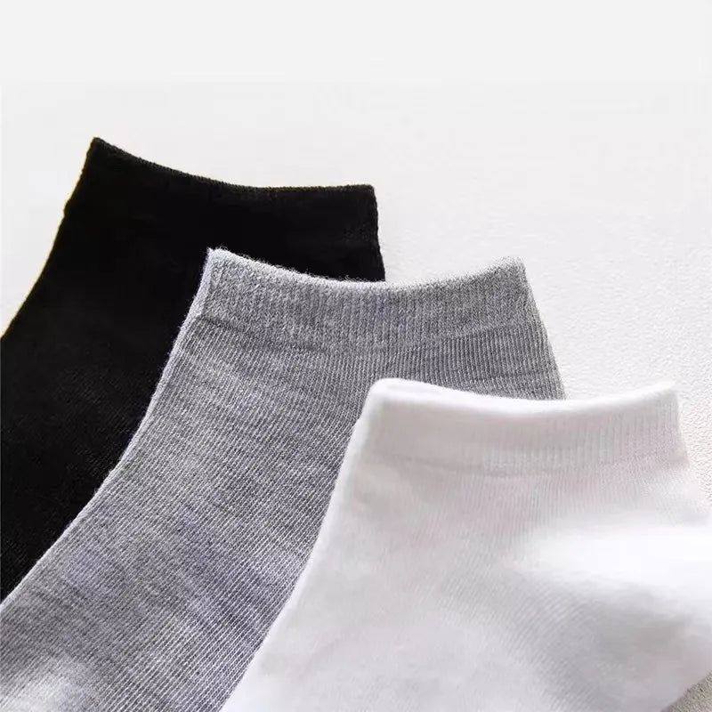 10pairs/Lot Men's Socks Casual Boat Socks Black Business Socks Solid Color Breathable Comfortable High Quality Ankle Socks 37-45