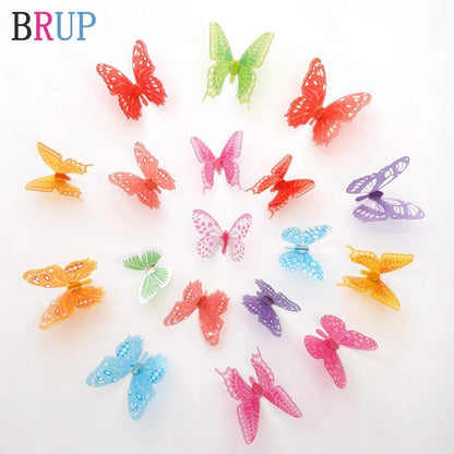 New 18pcs/lot Crystal Butterflies 3d Wall Sticker Beautiful Butterfly Living Room for Kids Room Wall Decals Home Decoration