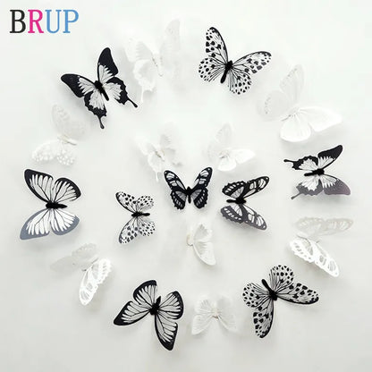 New 18pcs/lot Crystal Butterflies 3d Wall Sticker Beautiful Butterfly Living Room for Kids Room Wall Decals Home Decoration