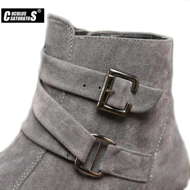 Cuculus Men Boots Fashion Microfiber Leather Fur Boots Winter Nubuck Leather Warm Men Shoes Outdoor boots