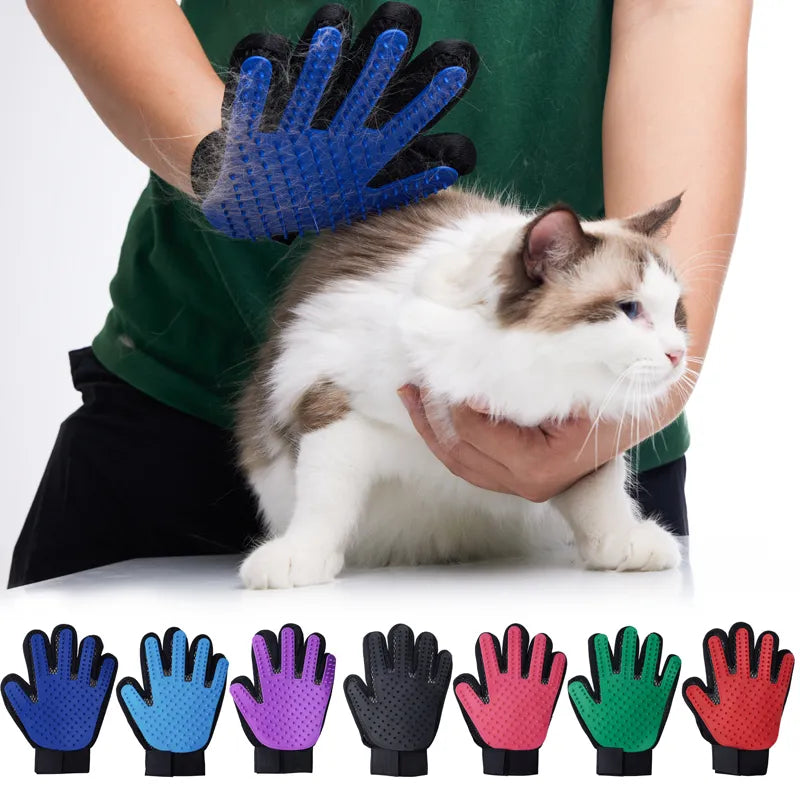 Pet Glove Cat Grooming Glove Cat Hair Deshedding Brush Gloves Dog Comb for Cats Bath Hair Remover Clean Massage Brush For Animal