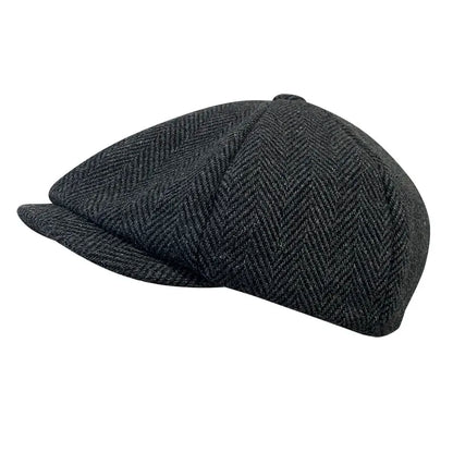 Vår Höst Klassisk Herringbon Basker Tommy Shelby Hat Retro British Newsboy Keps Gatsby Octagonal Hats