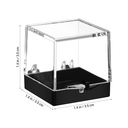 12pcs Plastic Small Standes Mineral Specimen Storage Cases Square Sample Displaying Clear Acrylic Box Specimen Collection Box