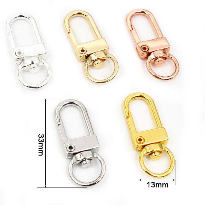 10pcs/lot Snap Lobster Clasp Hooks Gold Silver Plated DIY Jewelry Making Findings for Keychain Neckalce Bracelet Supplies