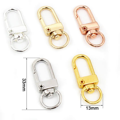 10pcs/lot Snap Lobster Clasp Hooks Gold Silver Plated DIY Jewelry Making Findings for Keychain Neckalce Bracelet Supplies