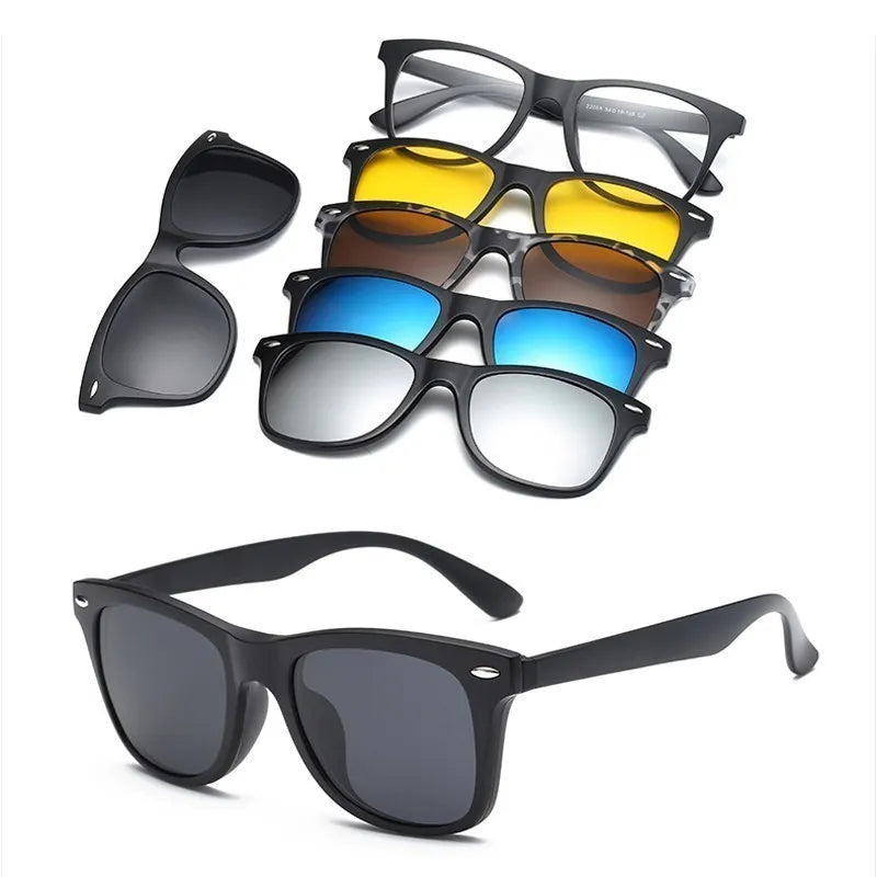 6 en 1 personnalisé hommes femmes polarisées optiques magnétiques lunettes de soleil Clip aimant Clip sur lunettes de soleil Polaroid Clip sur lunettes de soleil cadre