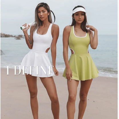 The New Tennis Dress Women Tennis Suit All-in-one Yoga Suit Women Outdoor Sports Fitness Running Clothes Fashion Training Suits